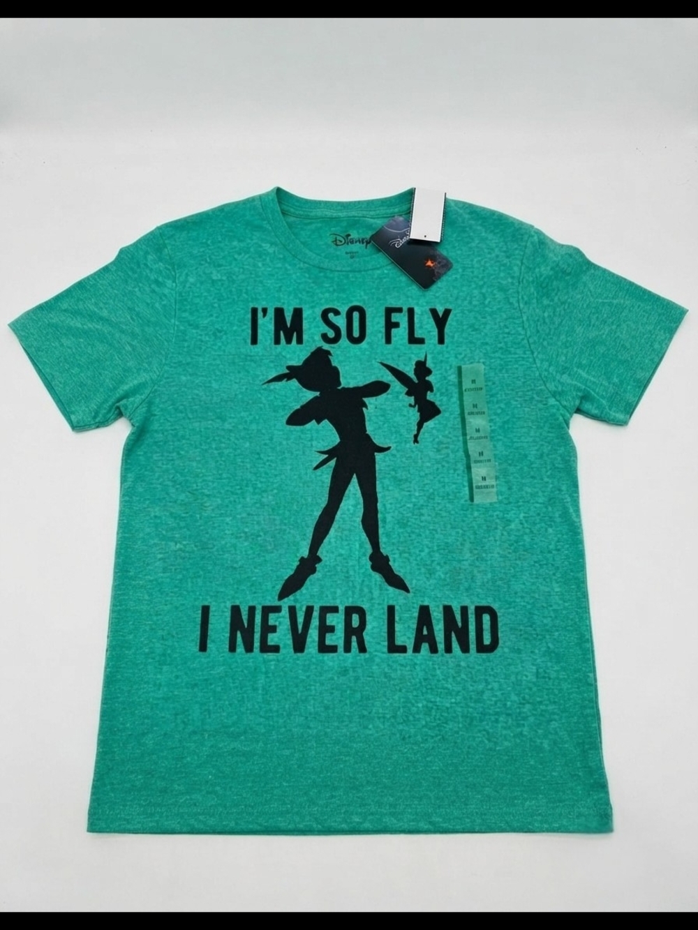 💖=3/$20 NWT Disney Peter Pan "I'M SO FLY I NEVER LAND" Graphic T-Shirt Size M